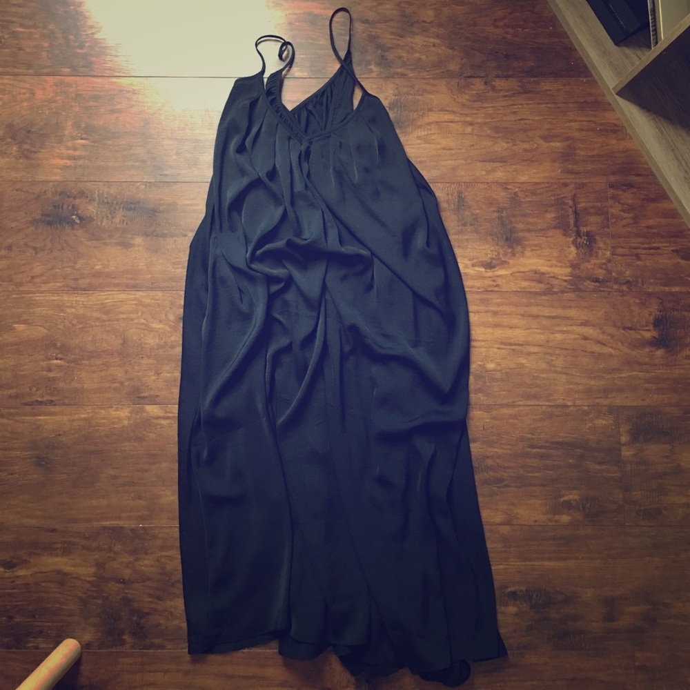 Black silk midi dress - barely worn