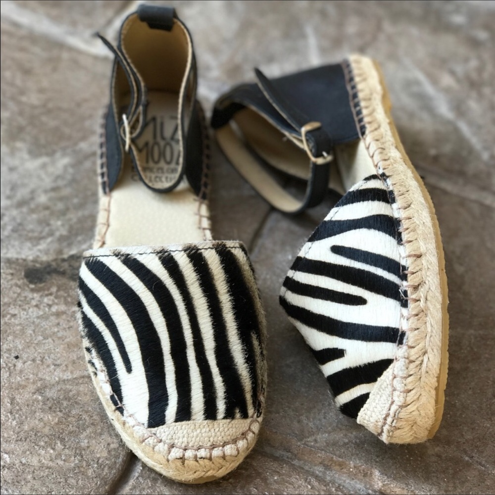 Zebra Print Pony Hair Leather Espadrille - Picture 5 of 5