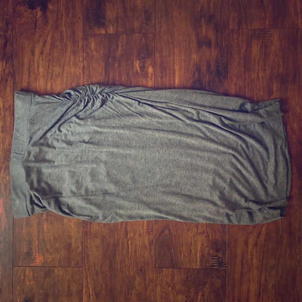 Grey, fitted soft pencil skirt