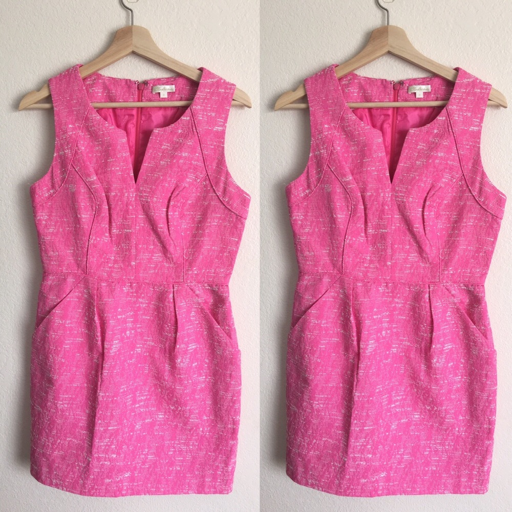 Shoshanna Hot Pink Tweed Sheath Dress