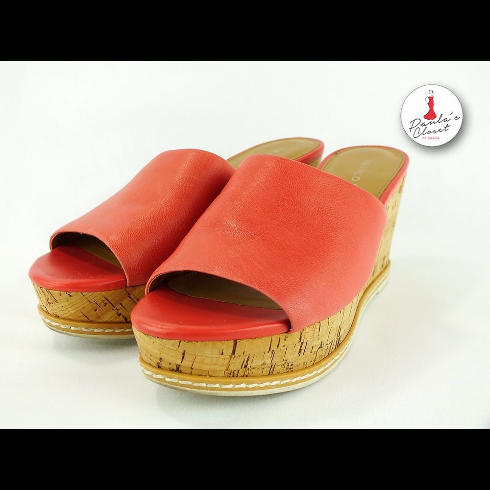 Franco Sarto-Cary Pink leather Wedges