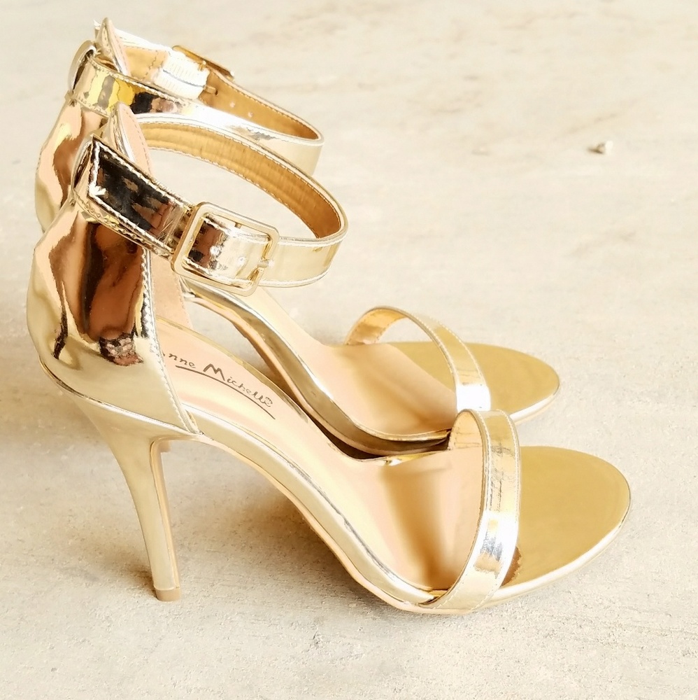 Gold metallic heels
