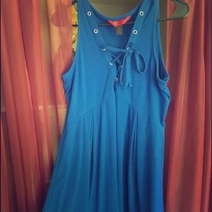 Lace Up Blue Summer Dress 9's Inspired