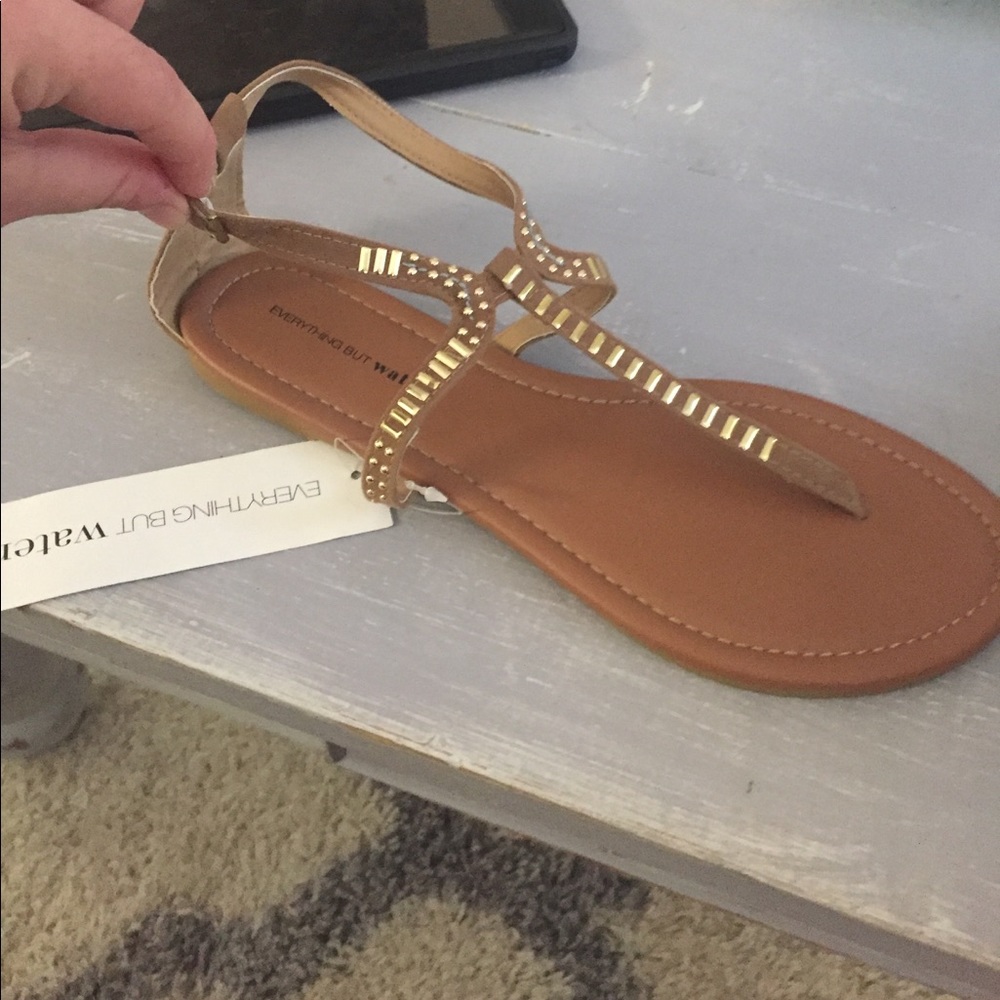 New with tags beige embellished sandals