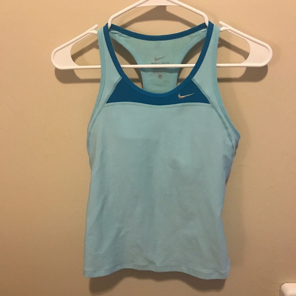 Nike light blue built in bra top