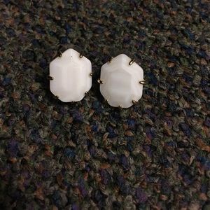 White Kendra Scott Stud Earring