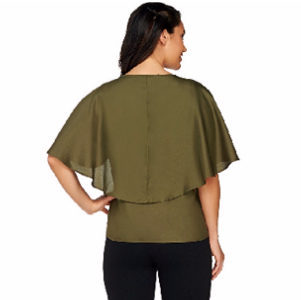 NWT GK George Kotsiopoulos cape style blouse 2pc.