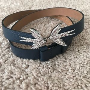 NEW Kate spade kissing birds belt navy blue