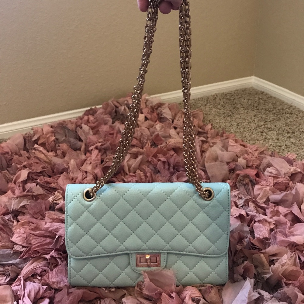 SOLD - Mint Green Quilted Purse