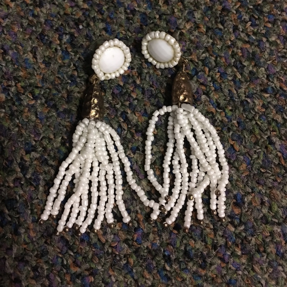 White Dangle Earrings