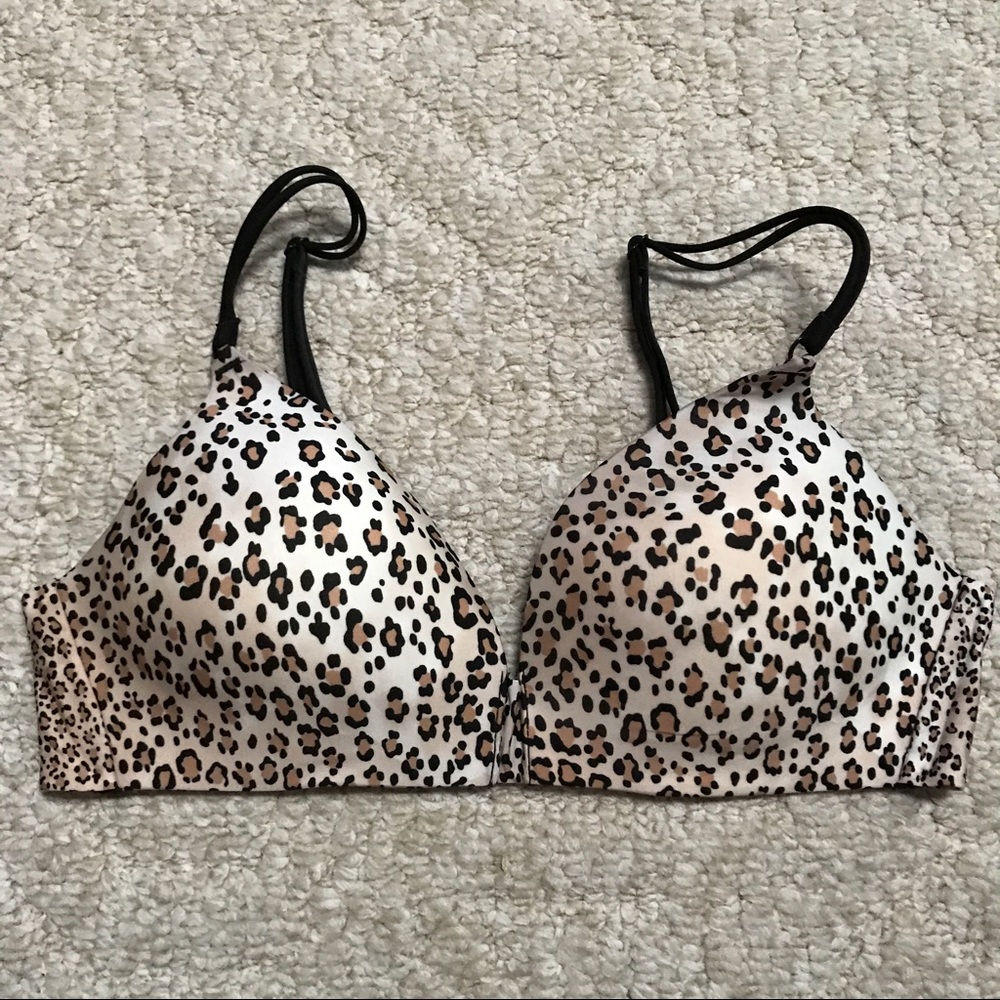 EUC Victoria's Secret Leopard No-Wire Bra, 36B