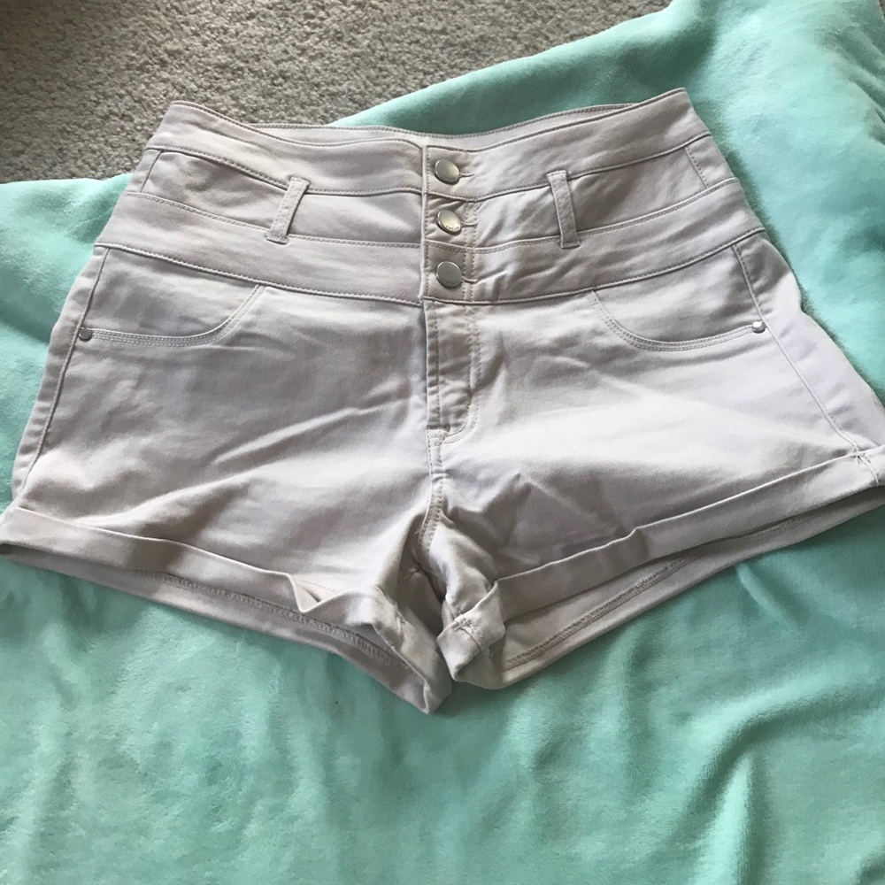 High waisted Khaki shorts, worn once