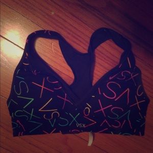 VS 34A logo sports bra with mesh back