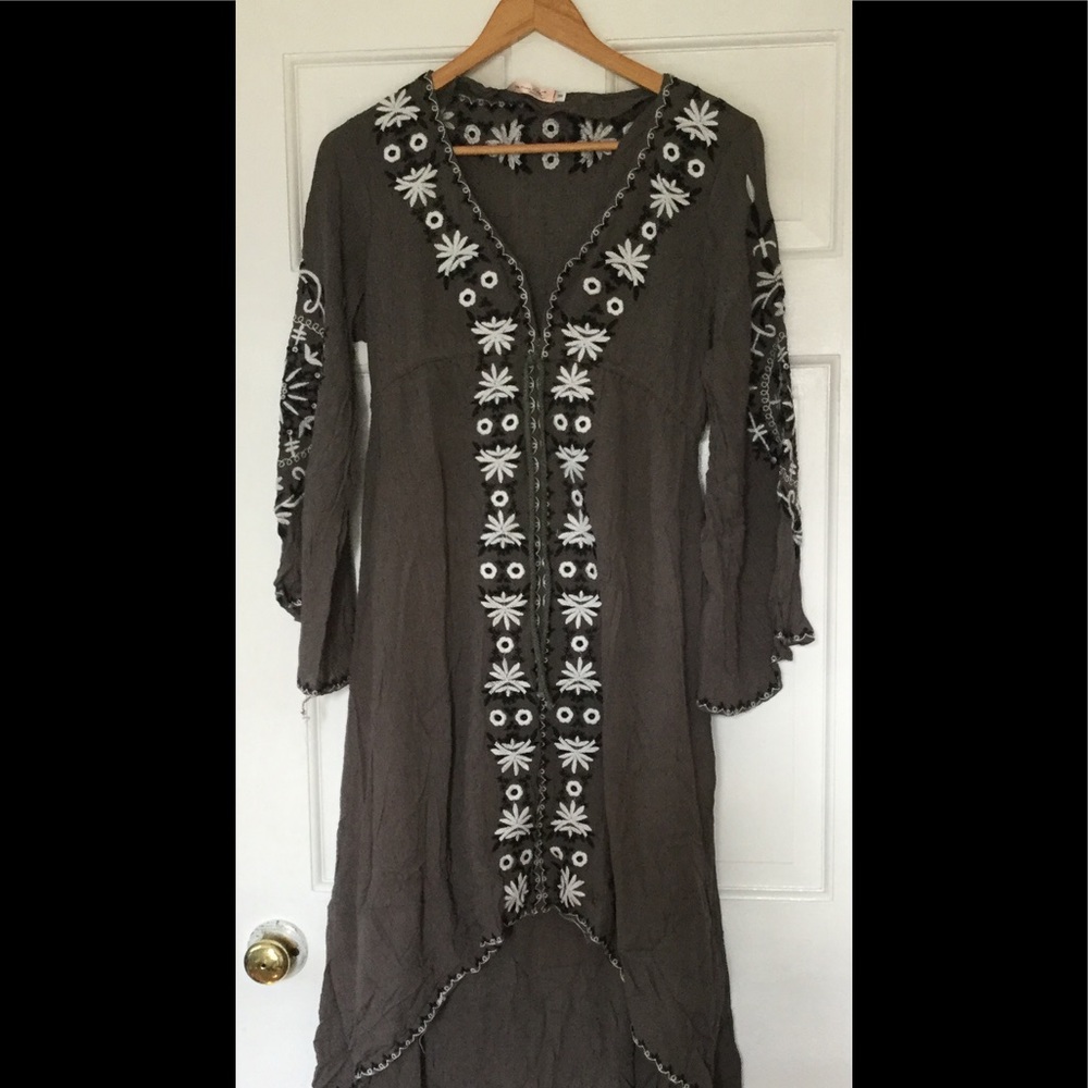 Boho funky high-low empire waist dress