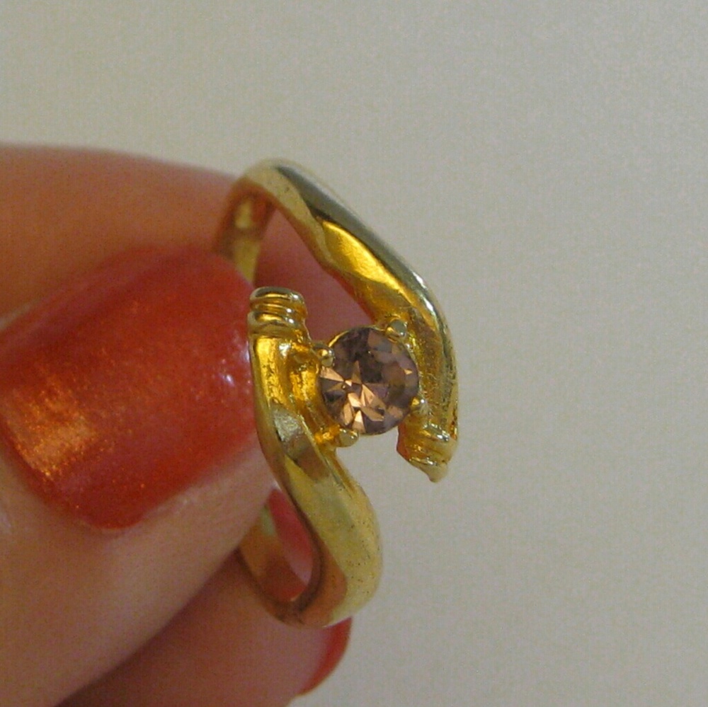 18K Gold Filled Clear Lilac CZ Ring sizes 5.5, 8