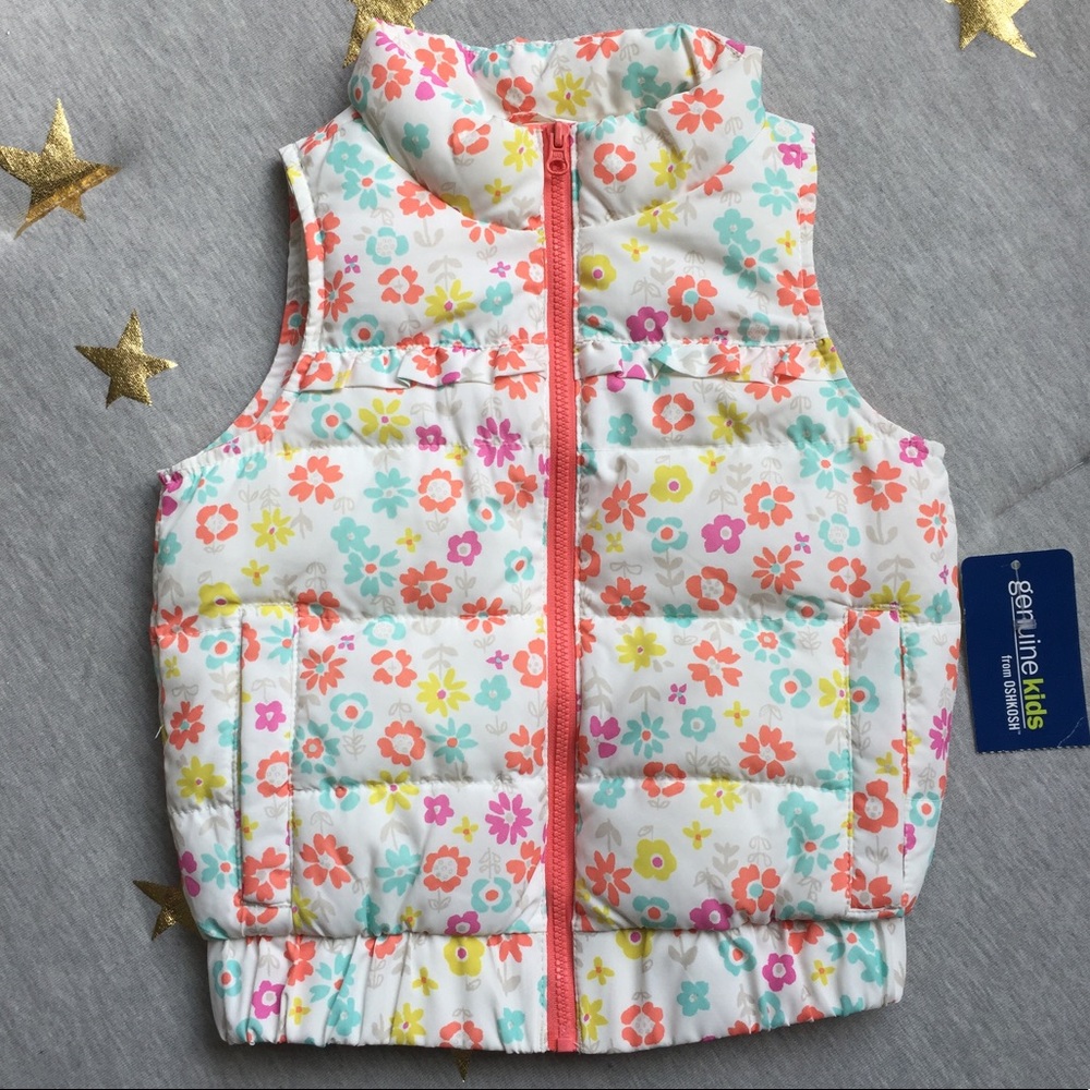 🌸Pretty🌸Puffer Vest Osh Kosh 2T