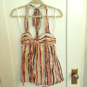 French Connection striped halter tunic