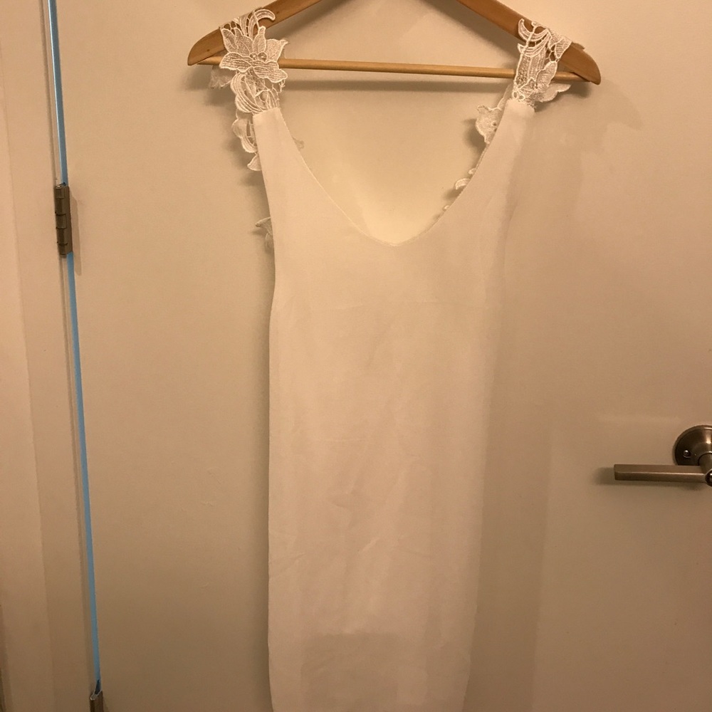 White lace mini dress