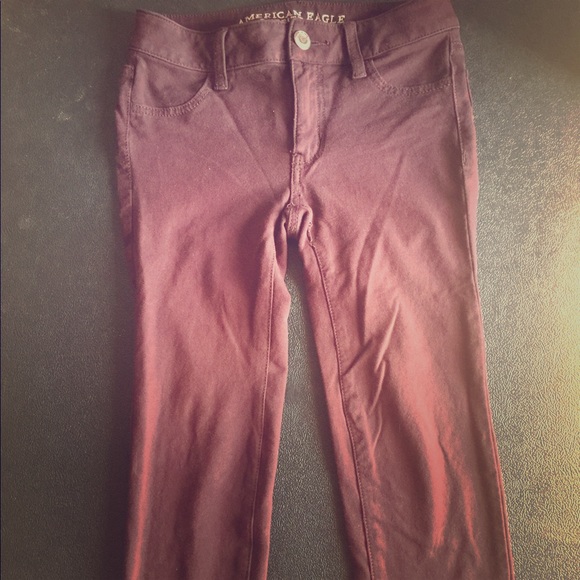 American Eagle Outfitters Burgundy Jeggings - Picture 1 of 4