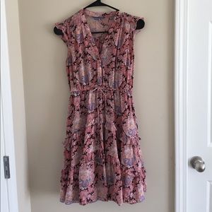 Anthropologie patterned silk dress