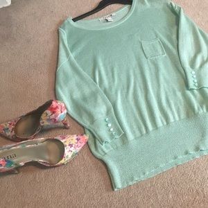 Forever 21 mint sparkly sweater