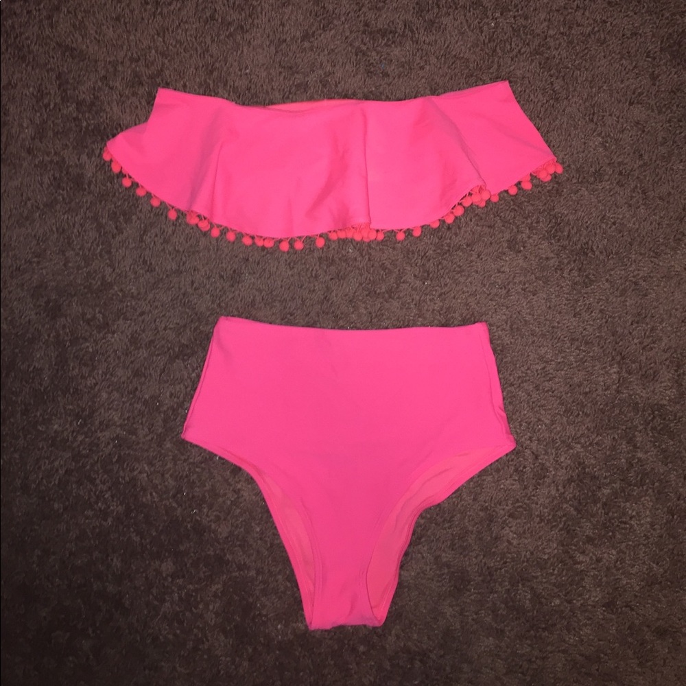 Neon pink aerie bikini swing top