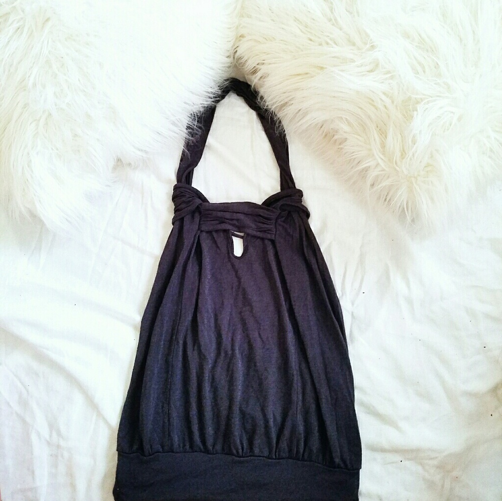 Smoke glitter halter top