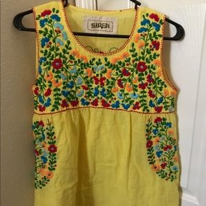 Gorgeous Mexican Top Embroidered- Bright Yellow