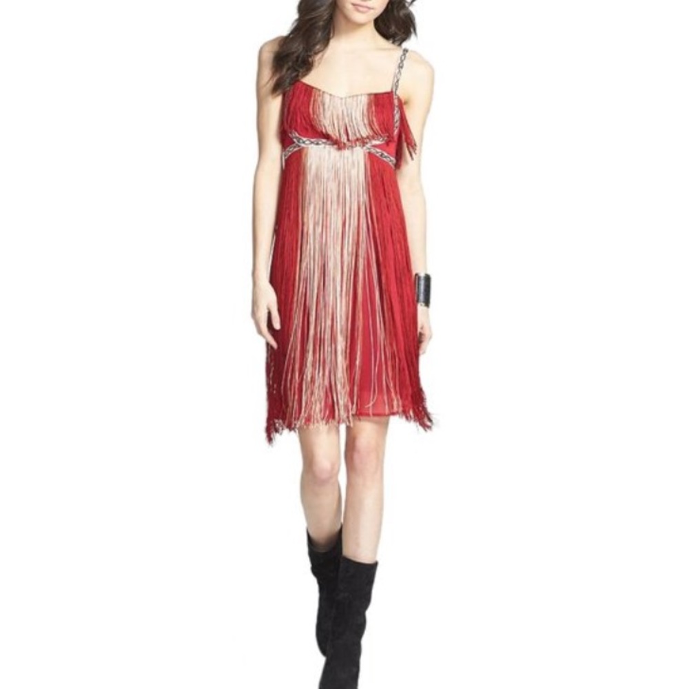 Free People Red Flapper Dress