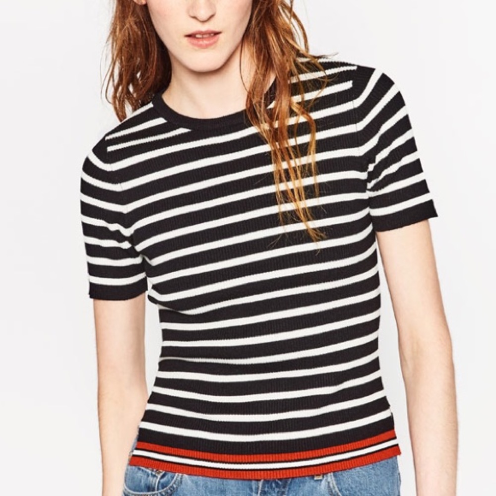 ZARA Stripped T-Shirt Sweater