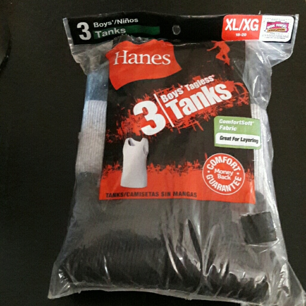 Boys Hanes tagless ribbed tanks or A- shirt