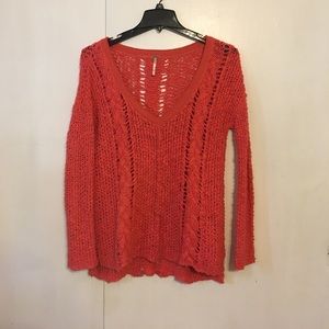 Free People orange v-neck sweater Free People orange v-neck sweater