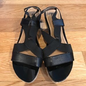 Black Leather & Braided Hemp Espadrilles