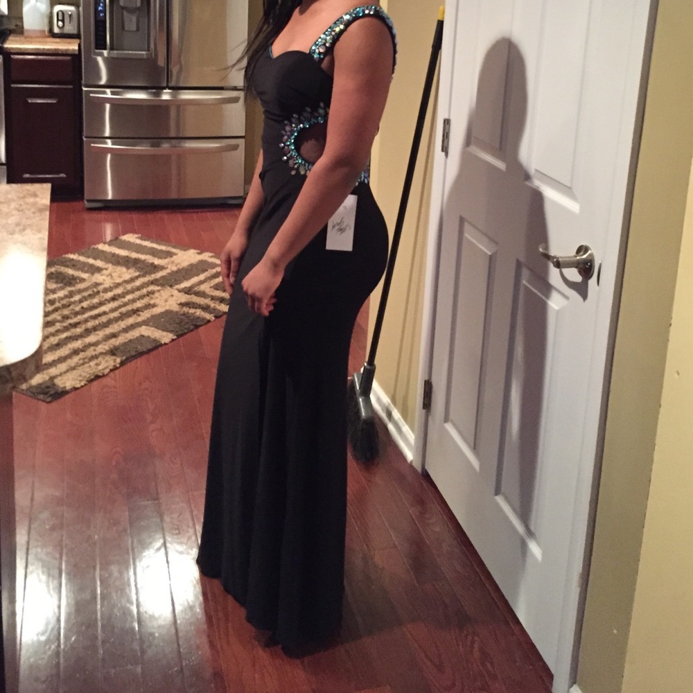 Black and blue prom/ junior prom dress