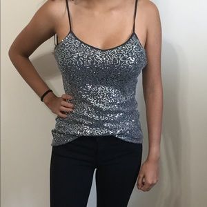 Express sequin tank top