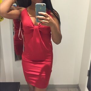 Red graduation dress