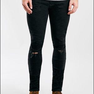 Topman stretch skinny chinos in black 2016