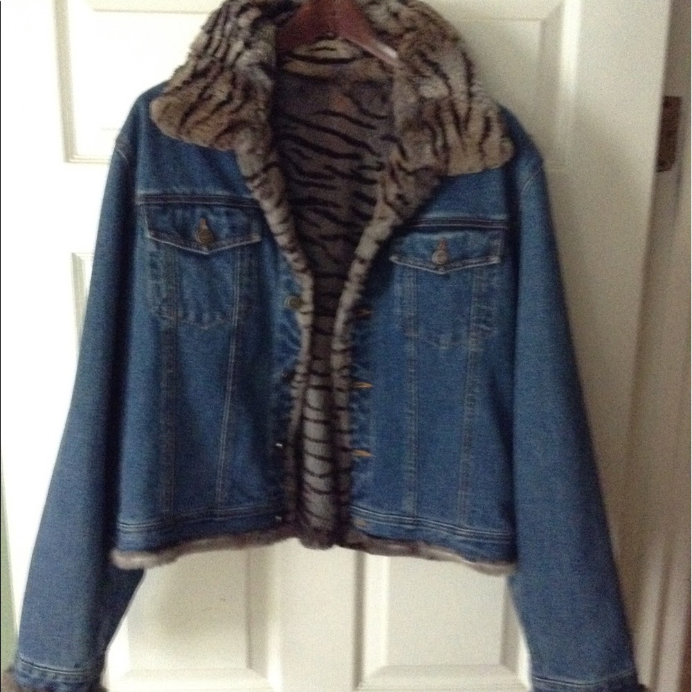 Real fur lined jean jacket