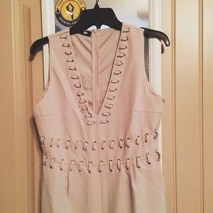 NWT Taupe Plunge Jumpsuit