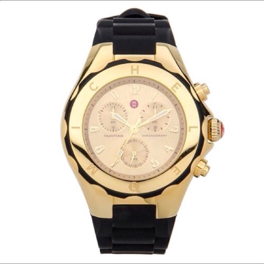 Michele Tahitian Jelly Bean Black Gold Watch