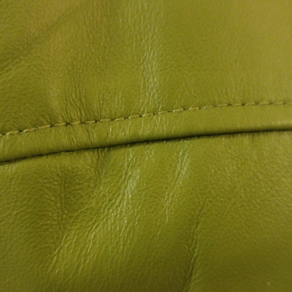 Spring Green Peplum Leather Jacket - Picture 5 of 6