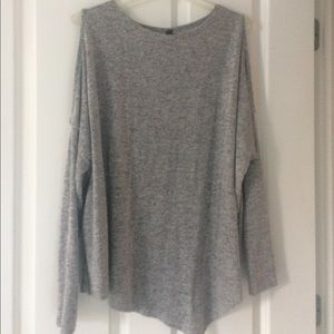 Asymmetrical gray cold shoulder top