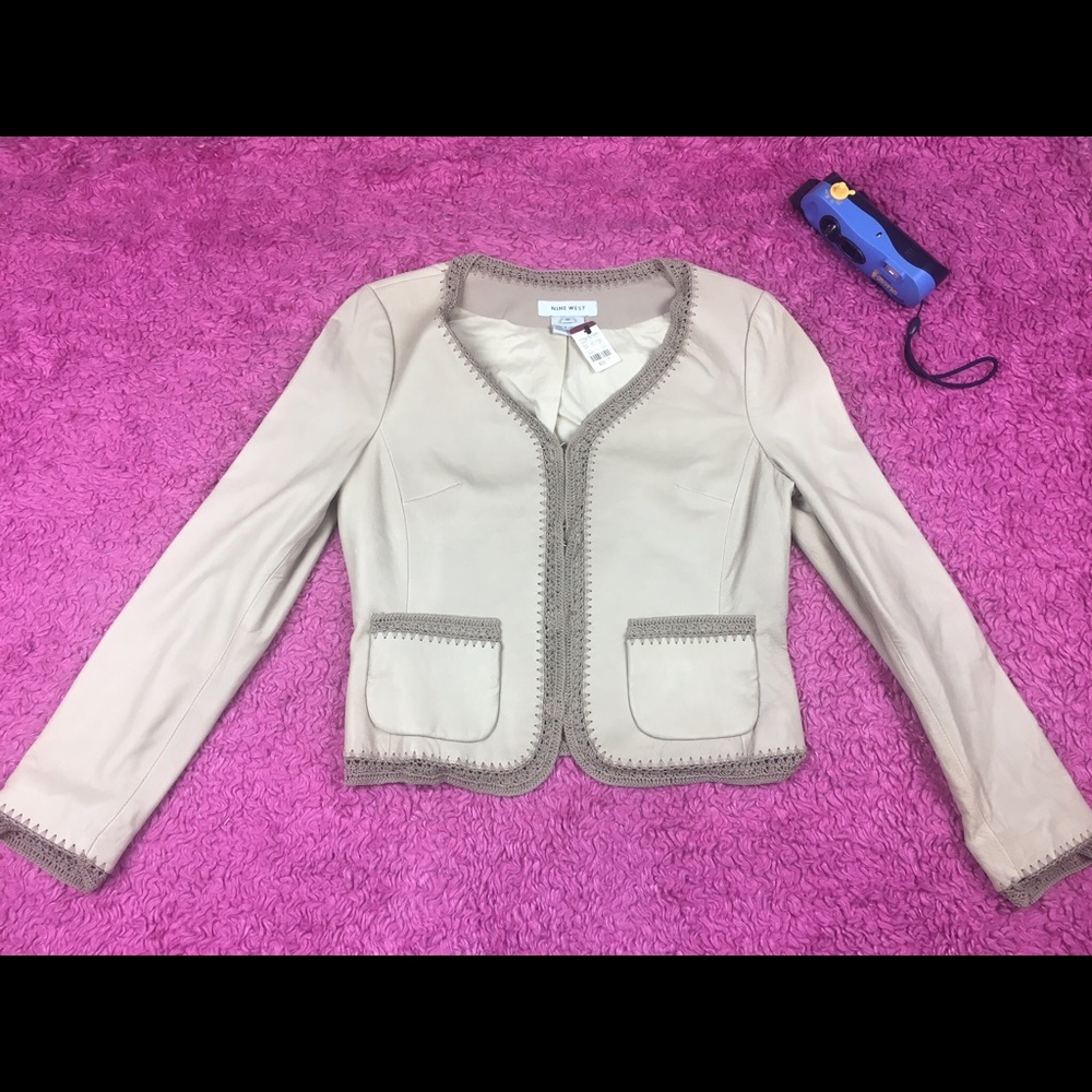 Nine West Genuine Leather Jacket Small