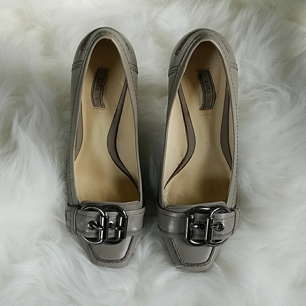 ZARA 4" chunky heel with 1/2 inch platform shoes