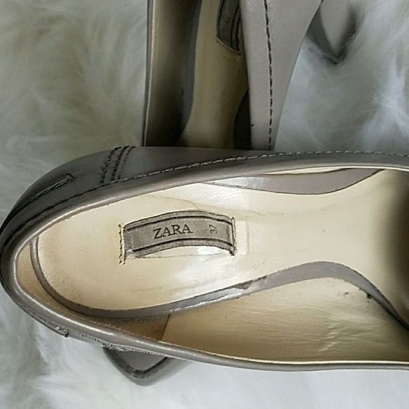 ZARA 4" chunky heel with 1/2 inch platform shoes - Picture 4 of 6