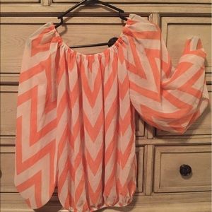 Coral Chevron Flow-y Boutique Top