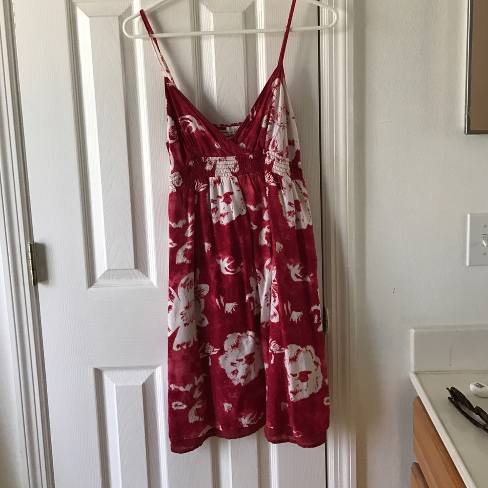 Red Hawaiian print sundress