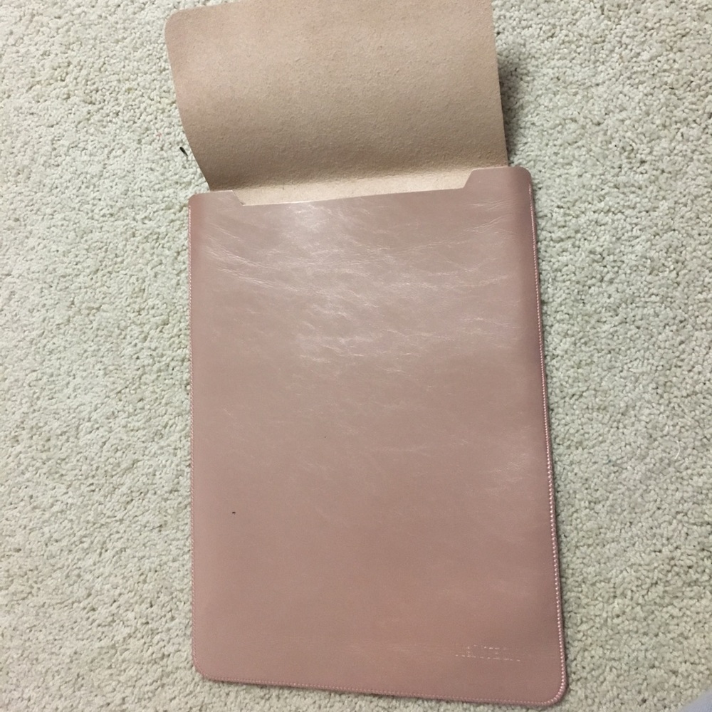 Rose Gold Leather Laptop Sleeve