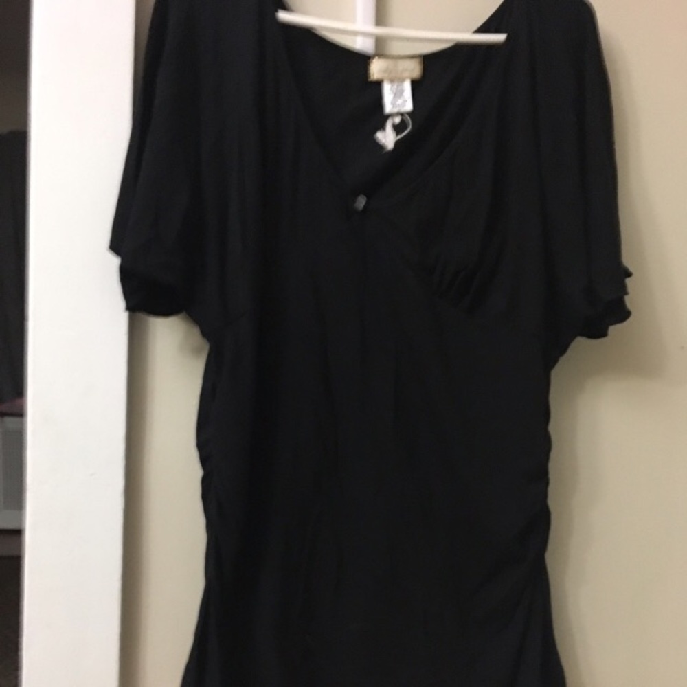 NWOT BABYPHAT Black Blouse with Ruche