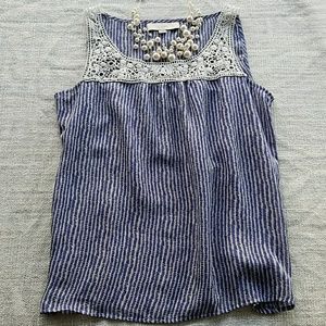2 FOR $9🌼LOFT Blue and Lace Sheer Tank